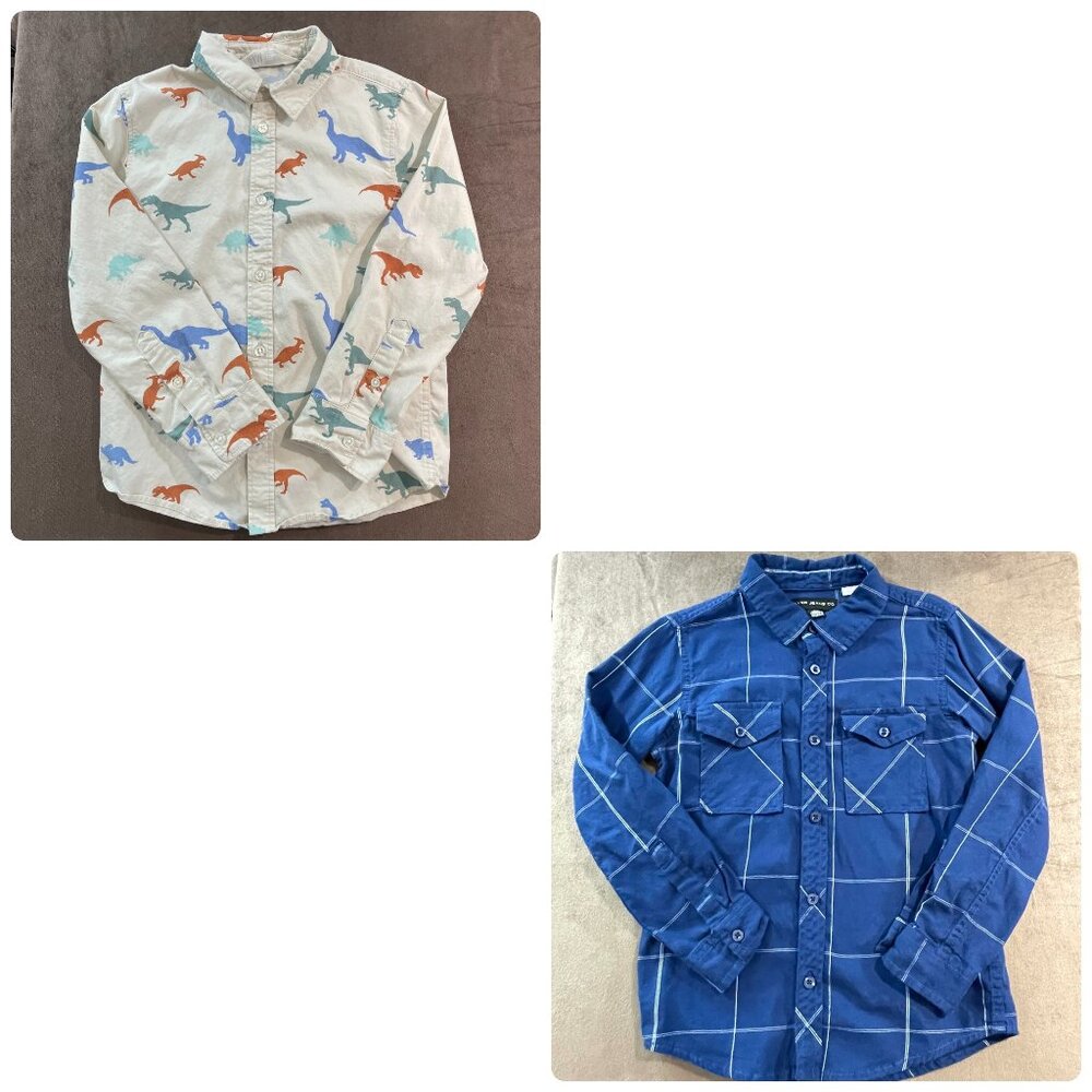 Boys Long Sleeve Button Down Collared Shirts Size 5-6 Lot (SKU: 52B, 54B)